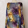 Multicolor Premium pure silk chiffon velvet makmal dirac fabric having same tone metallic lurex in floral design-D16512 Regal Fabrics