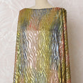 Multicolor Premium pure silk chiffon velvet makmal dirac fabric having gold metallic lurex in animal skin design-D16514 Regal Fabrics