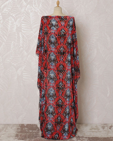 Multicolor Premium pure Italian Silk chiffon velvet makmal dirac fabric in animal skin design-D16520 Regal Fabrics
