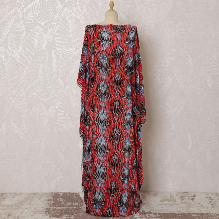 Multicolor Premium pure Italian Silk chiffon velvet makmal dirac fabric in animal skin design-D16520 Regal Fabrics