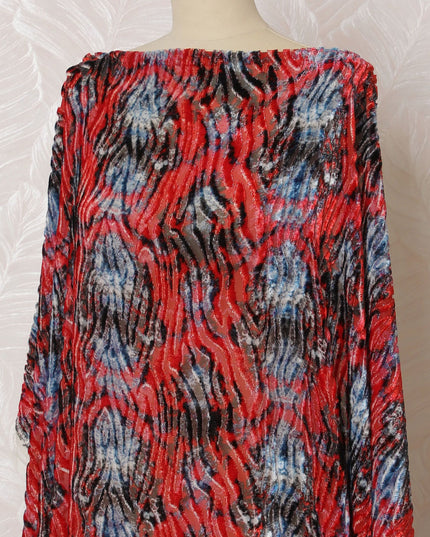 Multicolor Premium pure Italian Silk chiffon velvet makmal dirac fabric in animal skin design-D16520 Regal Fabrics