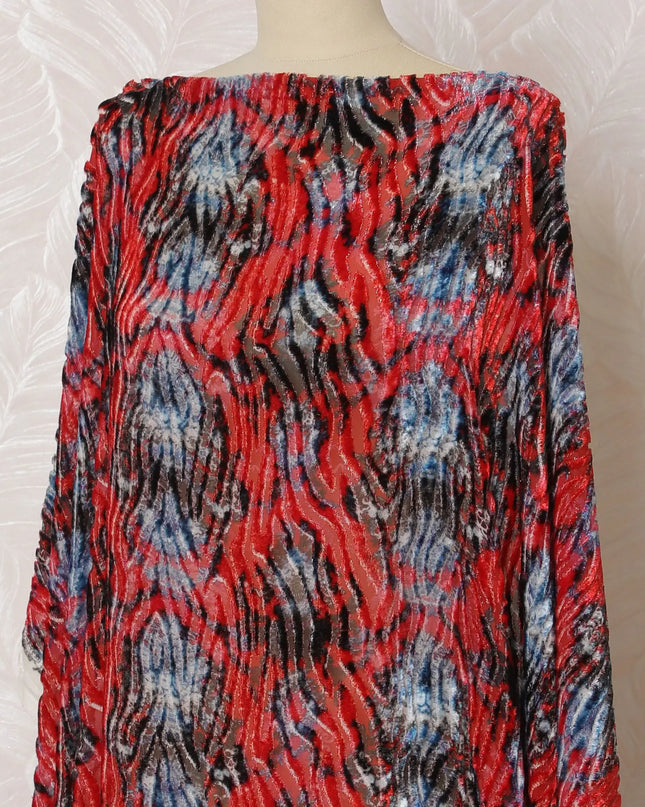 Multicolor Premium pure Italian Silk chiffon velvet makmal dirac fabric in animal skin design-D16520 Regal Fabrics