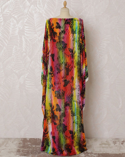 Multicolor Premium pure Italian Silk chiffon velvet makmal dirac fabric in animal skin design-D16521 Regal Fabrics