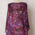 Purple Premium Italian silk chiffon velvet makmal dirac fabric fabric with same tone metallic lurex in abstract design-D16601 Regal Fabrics