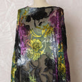 Multicolor Premium Italian silk chiffon velvet makmal dirac fabric fabric with same tone metallic lurex in floral design-D16604 Regal Fabrics