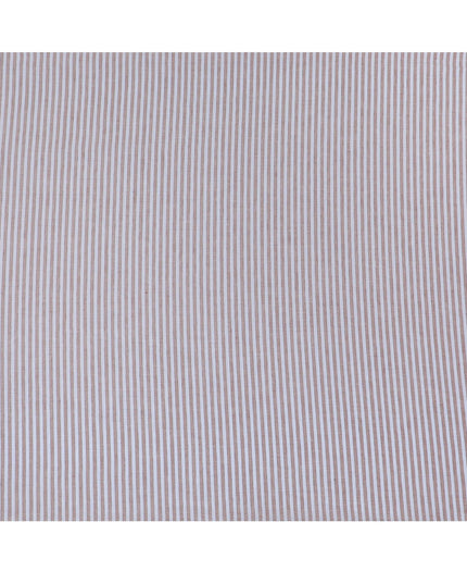 قماش القمصان القطني الإيطالي الخالص بنسبة 100% باللون الأزرق الفاتح مع طباعة بنية بتصميم مخطط-D16634