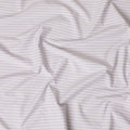 Light lilac Premium 100% cotton shirting fabric with white print in stripe design-D16635