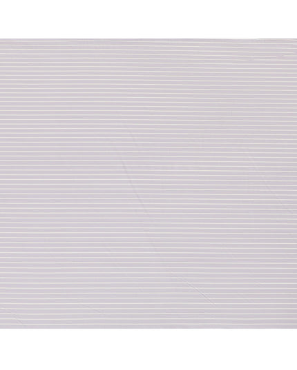 Light lilac Premium 100% cotton shirting fabric with white print in stripe design-D16635