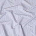 White Premium Pure Swiss 100% cotton shirting fabric with blue and black print in stripe design-D16637