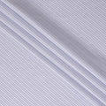 White Premium Pure Swiss 100% cotton shirting fabric with blue and black print in stripe design-D16637