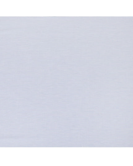 قماش القمصان القطني الإيطالي الخالص بنسبة 100% باللون الأزرق الفاتح مع طباعة بيضاء بتصميم مخطط-D16640