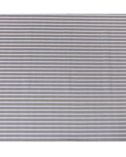 قماش القمصان القطني الإيطالي الخالص بنسبة 100% باللون الرمادي الفحمي مع طباعة باللونين الأزرق والأبيض بتصميم مخطط-D16642