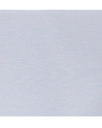 قماش القميص الأبيض الفاخر من القطن الإيطالي بنسبة 100% مع طباعة زرقاء بتصميم مخطط -D16644