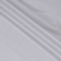 White Premium pure Italian 100% cotton shirting fabric with black print in stripe design-D16646