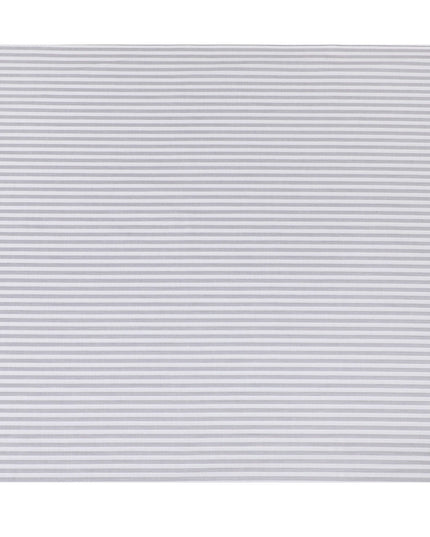 قماش القمصان القطني الإيطالي الخالص بنسبة 100% باللون الرمادي اللؤلؤي مع طباعة باللون الرمادي الفحمي بتصميم مخطط-D16649