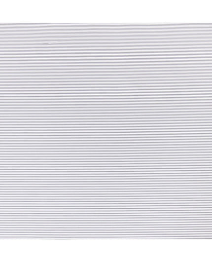 قماش قميص أبيض إيطالي خالص 100% من القطن مع طباعة سوداء بتصميم مخطط -D16651