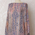 Multicolor Premium pure French (Fransawi) silk chiffon dirac fabric with blue viscose and same tone metallic lurex in floral design-D16663 Regal Fabrics