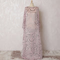 Baby pink Premium pure French (Fransawi) silk chiffon dirac fabric with grey metallic lurex in abstract design-D16680