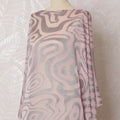 Baby pink Premium pure French (Fransawi) silk chiffon dirac fabric with grey metallic lurex in abstract design-D16680