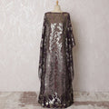 Wine purple Premium pure French (Fransawi) silk chiffon fabric with gold metallic lurex in paisley design-D16681 Regal Fabrics