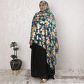 Teal green Premium pure silk chiffon garbasaar with multicolor print and metallic lurex in floral design-D17109 Regal Fabrics
