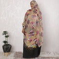 Pale brown Premium pure silk chiffon garbasaar with multicolor print and metallic lurex in floral design-D17112 Regal Fabrics