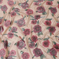 Pale brown Premium pure silk chiffon garbasaar with multicolor print and metallic lurex in floral design-D17112 Regal Fabrics