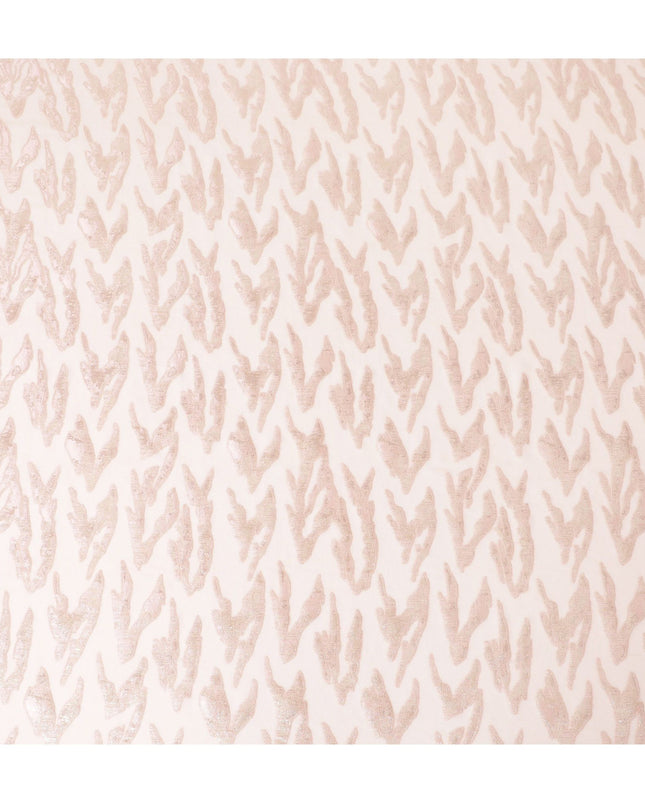 قماش شيفون حريري خالص فاخر مع لوريكس معدني ذهبي وفضي بتصميم تجريدي -D17216