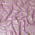 Purple Premium pure silk chiffon fabric with gold metallic lurex in abstract design-D17221