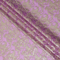 Purple Premium pure silk chiffon fabric with gold metallic lurex in abstract design-D17221