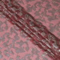 Rose pink Premium pure silk chiffon fabric with gold metallic lurex in abstract design-D17229