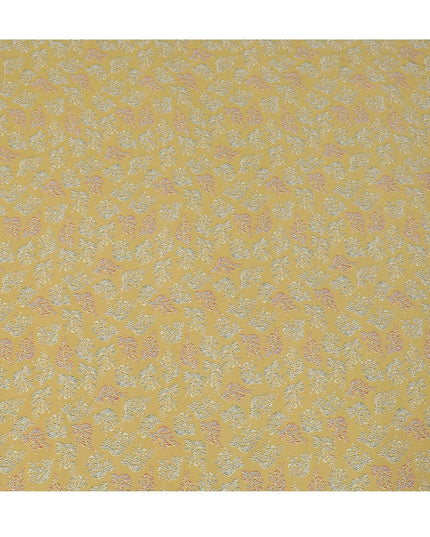 Sunshine Meadow Viscose Crepe Fabric - Warm Botanical Print, Versatile & Soft, 110cm (India)  - D17638