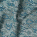 Azure Tradition Viscose Crepe Fabric - Vintage-Inspired Print, 110cm Width (India)  - D17645