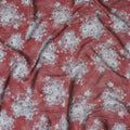 Roseate Grace Viscose Crepe Fabric - Vintage Floral on Rich Rose, 110cm Width (India)  - D17647