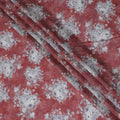 Roseate Grace Viscose Crepe Fabric - Vintage Floral on Rich Rose, 110cm Width (India)  - D17647