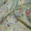 Tropical Canopy Viscose Crepe Fabric - Lush Botanical Print, 110cm Width (India)  - D17648