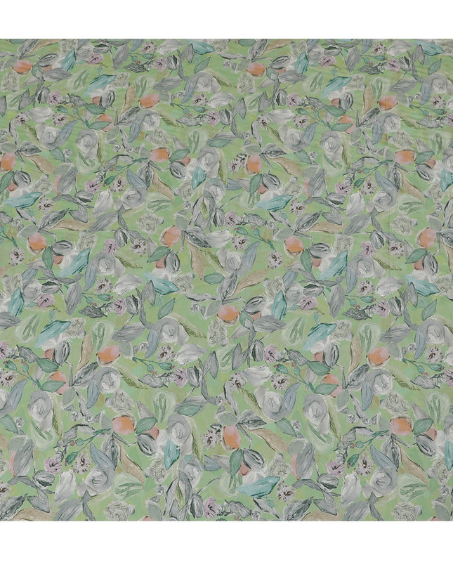 Minted Floral Viscose Crepe Fabric - Soft Pastel Bouquet, 110cm Width (India)  - D17651