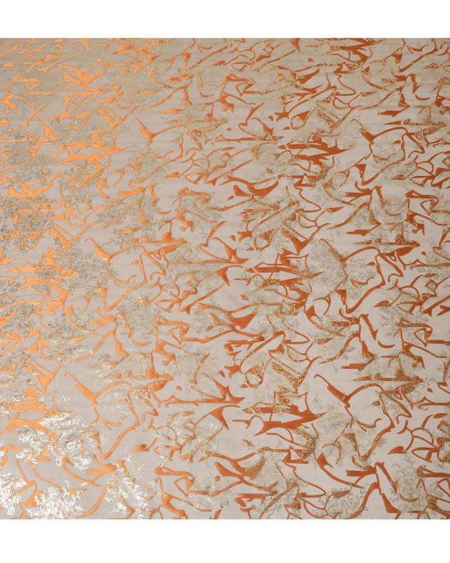 قماش من الشيفون الحريري Golden Whispers - زخارف معدنية فاخرة، عرض 110 سم (كوريا الجنوبية) - D17655