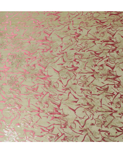 قماش شيفون حريري راديانس ذهبي وردي - أناقة لامعة، عرض 110 سم (كوريا الجنوبية) - D17656