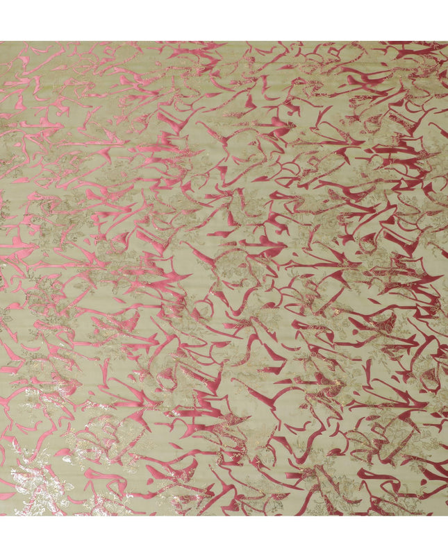 قماش شيفون حريري راديانس ذهبي وردي - أناقة لامعة، عرض 110 سم (كوريا الجنوبية) - D17656