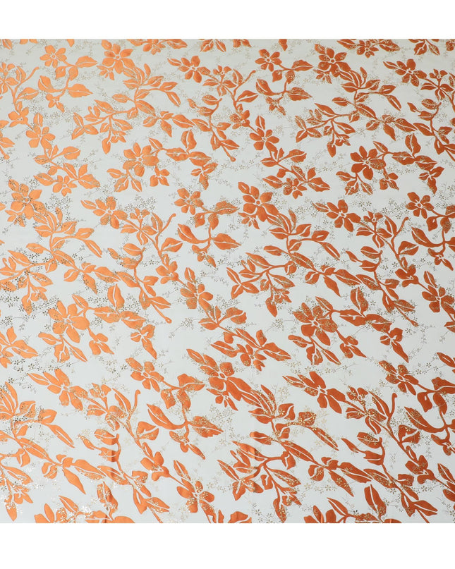 قماش شيفون حرير برتقالي لامع - أناقة الأزهار من كوريا الجنوبية، عرض 110 سم - D17659