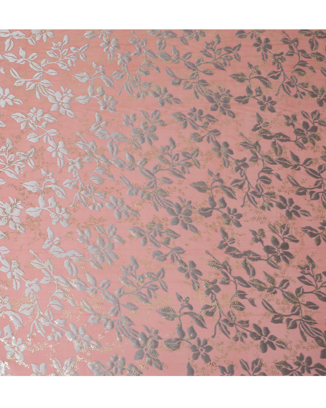 قماش شيفون حرير وردي أنيق - نسيج فاخر كوري جنوبي، عرض 110 سم - D17661