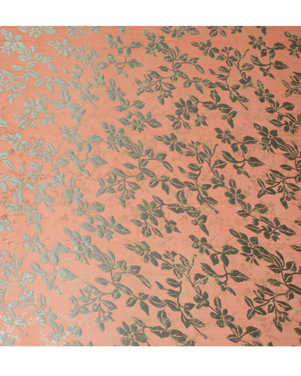 Coral Charm Silk Chiffon Metallic Fabric - South Korean Crafted Textile, 110 cm Width  - D17662