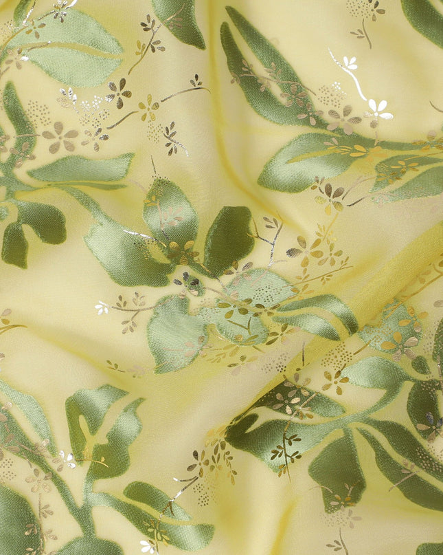 نسيج معدني من الشيفون الحريري بنكهة الليمون - صناعة كورية جنوبية رائعة، عرض 110 سم - D17663