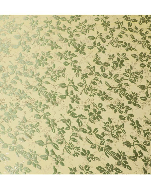 نسيج معدني من الشيفون الحريري بنكهة الليمون - صناعة كورية جنوبية رائعة، عرض 110 سم - D17663