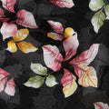 Uragiri Cotton Voile Fabric - Black with Vibrant Floral Print, 110 cm Wide, Japanese Craftsmanship-D17718 Regal Fabrics