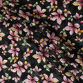 Uragiri Cotton Voile Fabric - Black with Vibrant Floral Print, 110 cm Wide, Japanese Craftsmanship-D17718 Regal Fabrics