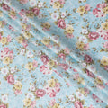Uragiri Cotton Voile Fabric - Powder Blue with Romantic Rose Print, 110 cm Wide, Japanese Quality-D17728 Regal Fabrics