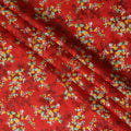 Uragiri Cotton Voile Fabric - Fiery Red with Delicate Floral Print, 110 cm Width, Japanese Artistry-D17729