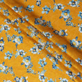 Uragiri Cotton Voile Fabric - Goldenrod with Blue Florals, 110 cm Width, Japanese Craftsmanship-D17730 Regal Fabrics
